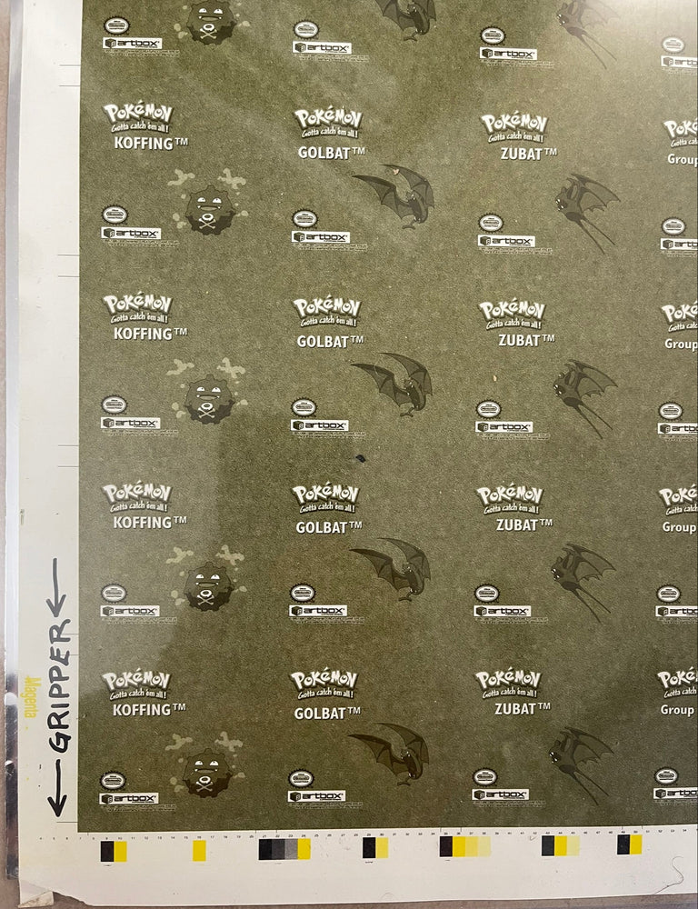 1999 Pokémon Artbox GOLD Uncut Sheet