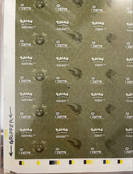 1999 Pokémon Artbox GOLD Uncut Sheet