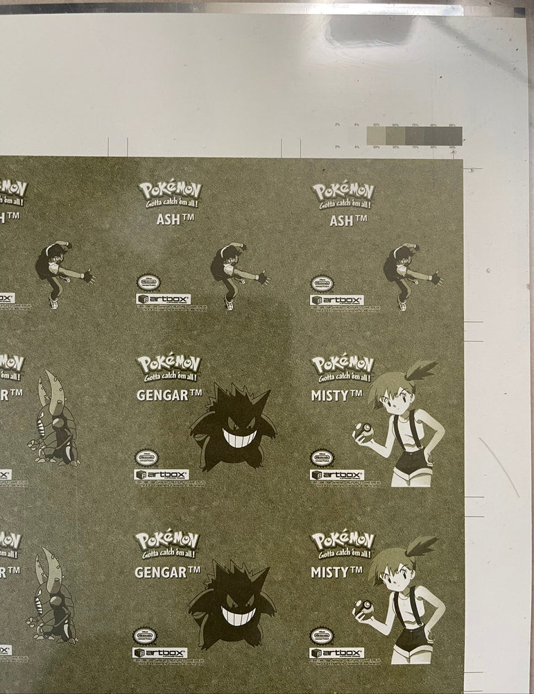 1999 Pokémon Artbox GOLD Uncut Sheet