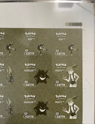 1999 Pokémon Artbox GOLD Uncut Sheet