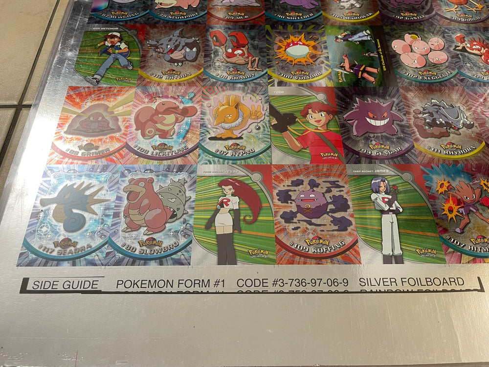 Topps 2000 Pokémon TV Series 2 Silver Foil 50/50 Complete Set Uncut Sheet