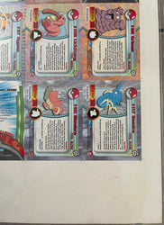 Topps 2000 Pokémon TV Series 2 Silver Foil 50/50 Complete Set Uncut Sheet