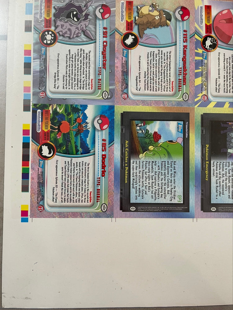 Topps 2000 Pokémon TV Series 2 Silver Foil 50/50 Complete Set Uncut Sheet