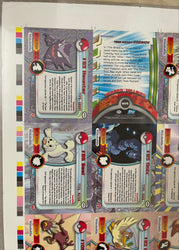 Topps 2000 Pokémon TV Series 2 Silver Foil 50/50 Complete Set Uncut Sheet