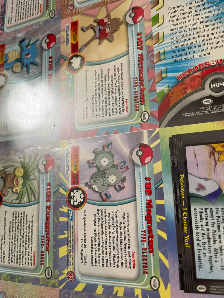 Topps 2000 Pokémon TV Series 2 Silver Foil 50/50 Complete Set Uncut Sheet