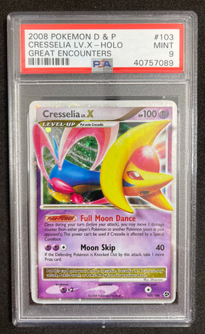 Pokemon Cresselia LV.X Holo 2008 Great Encounters 103/106 PSA 9 Pokemon Card