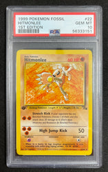Pokemon Hitmonlee 1st Edition 1999 Fossil 22/62 PSA 10 Pokemon Card