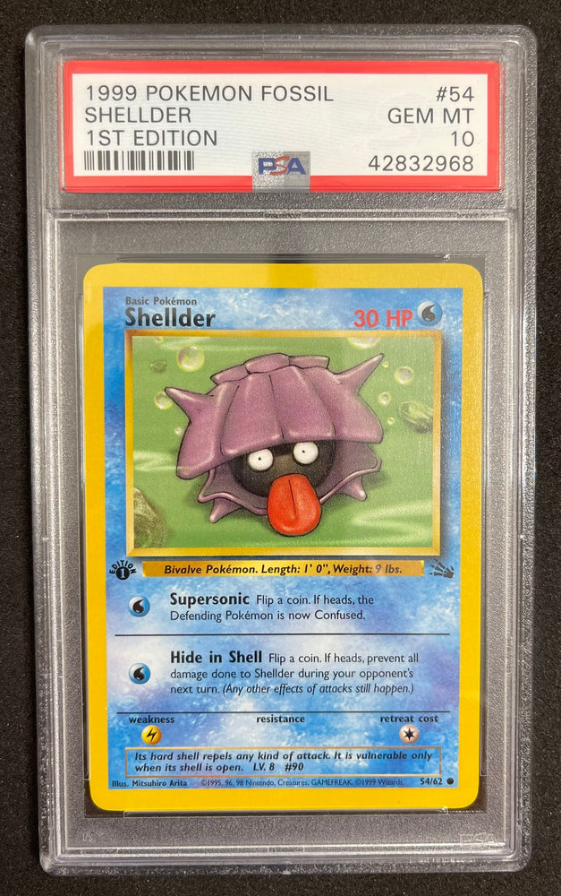 Pokemon Shellder 1st Edition 1999 Fossil 54/62 PSA 10 Pokemon Card