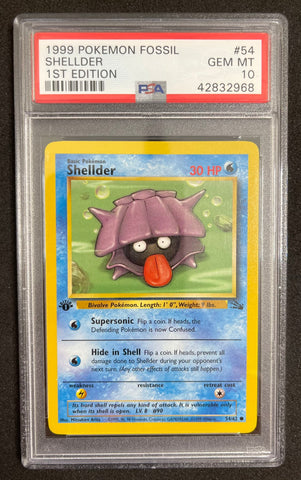 Pokemon Shellder 1st Edition 1999 Fossil 54/62 PSA 10 Pokemon Card