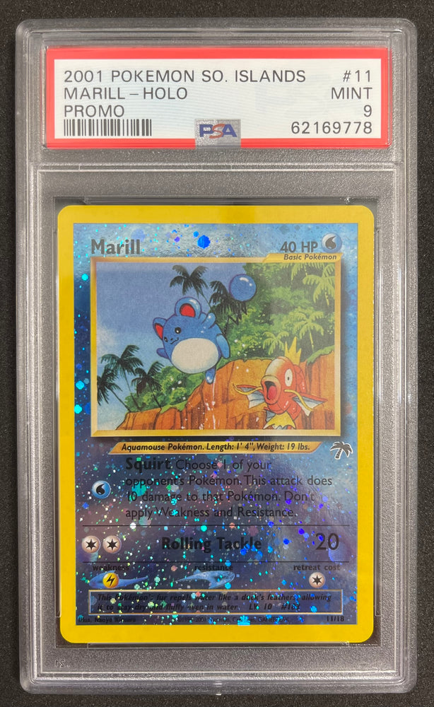 Pokemon Marill Reverse Holo 2001 Southern Islands 11/18 PSA 9 Pokemon Card
