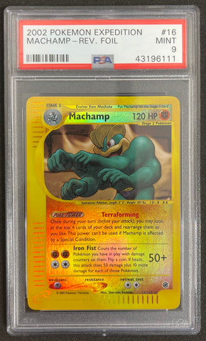 Pokemon Machamp Reverse Holo 🔥POP 68🔥 2002 Expedition 16/165 PSA 9 Pokemon Card