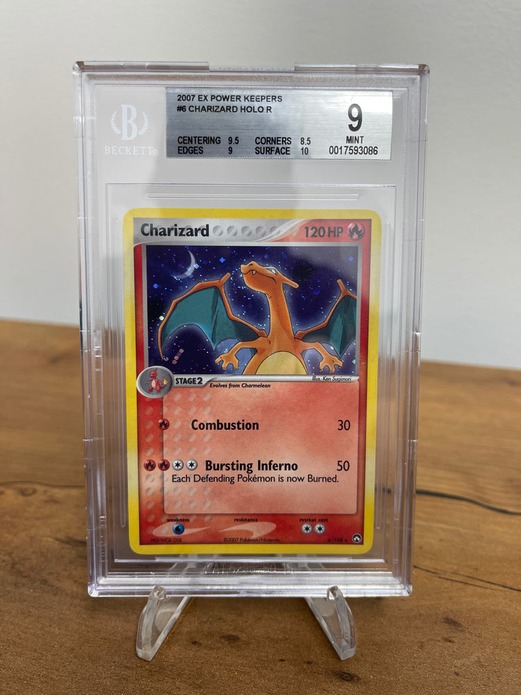 Pokemon Charizard Holo Face Swirl Rare 6/108 BGS 9