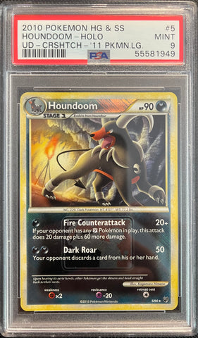 Pokemon Houndoom Holo Crosshatch 2011 Pokemon League Promo 5/123 PSA 9