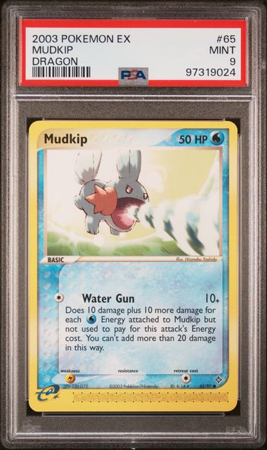 PSA 9 - 2003 EX Dragon Mudkip 65/97 Pokemon Card