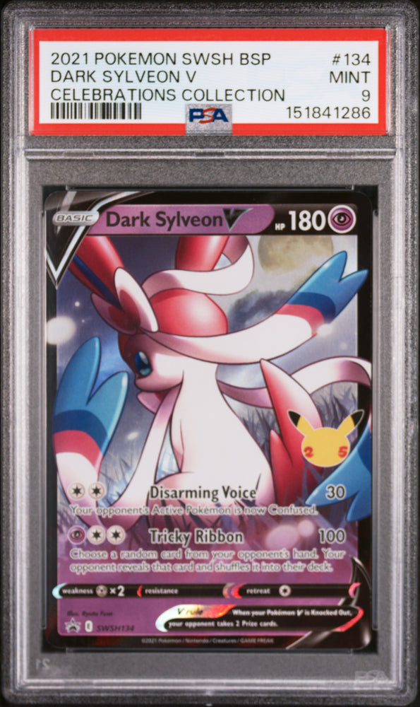 Pokemon Dark Sylveon V Celebrations Collection Swsh Black Star Promo 134 PSA 9