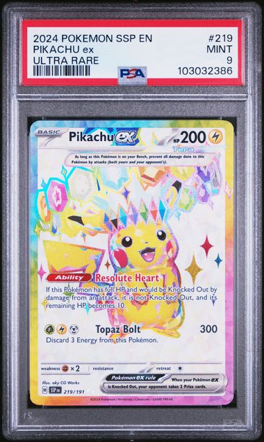 PSA 9 - 2024 S&V Surging Sparks Pikachu ex 219/191 Ultra Rare
