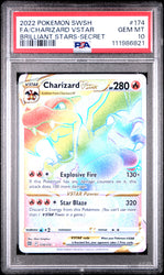 Pokemon Charizard VStar Rainbow Secret Rare Brilliant Stars 174/172 PSA 10