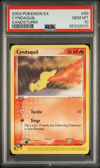 PSA 10 - 2003 EX Sandstorm Cyndaquil 59/100 Pokemon Card