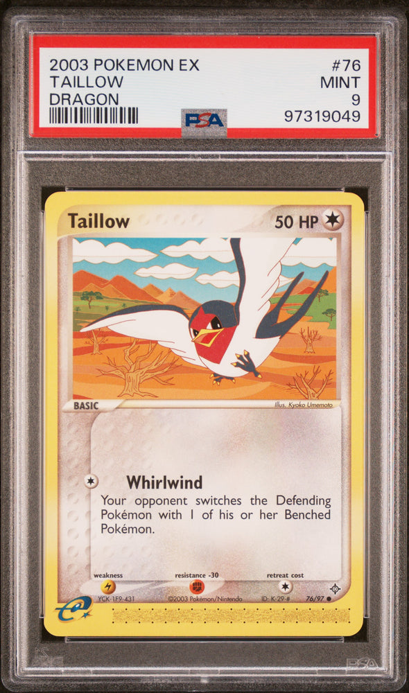 Pokemon Taillow 🔥POP 8🔥 2003 EX Dragon 76/97 PSA Mint 9