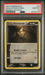 Pokemon Poochyena 🔥POP 14🔥 2004 EX Team Magma vs Team Aqua's 54/95 PSA 10