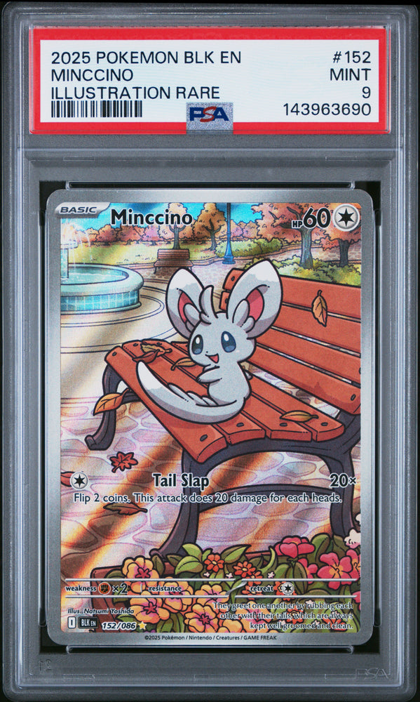 Pokemon Minccino Illustration Rare Black Bolt 152/086 PSA 9