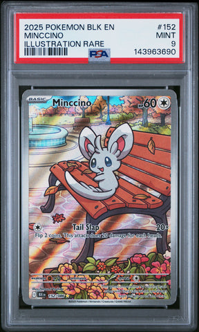 Pokemon Minccino Illustration Rare Black Bolt 152/086 PSA 9