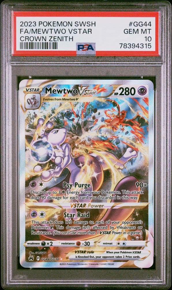 Pokemon Mewtwo VStar Sword Shield Crown Zenith GG44/GG70 PSA 10