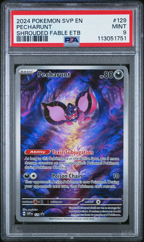 Pokemon Full Art Pecharunt 2024 S&V Black Star Promo 129 PSA Mint 9