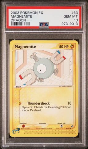 Pokemon Magnemite 🔥POP 13🔥 2003 EX Dragon 63/97 PSA Gem Mint 10