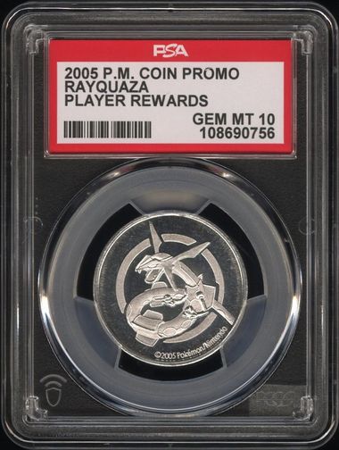 2005 Rayquaza Pokemon Organized Play Rewards Metal Coin 🔥POP 2🔥 PSA 10