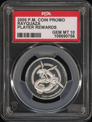 2005 Rayquaza Pokemon Organized Play Rewards Metal Coin 🔥POP 2🔥 PSA 10