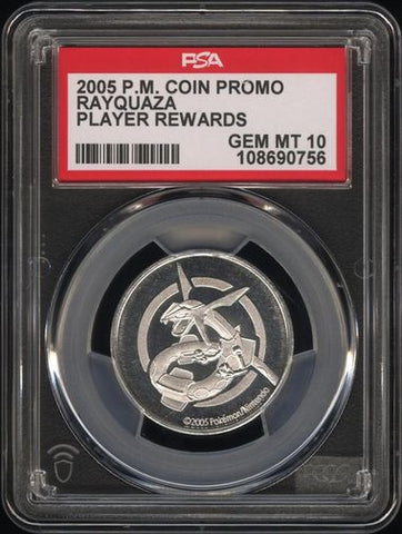 2005 Rayquaza Pokemon Organized Play Rewards Metal Coin 🔥POP 2🔥 PSA 10