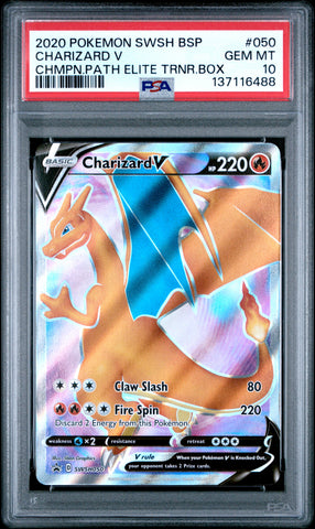 Pokemon Charizard V Champion's Path Elite Trainer Box 050/073 PSA 10
