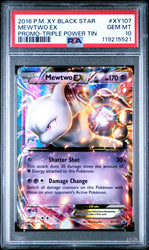 Pokemon Mewtwo EX 🔥POP 179🔥 Triple Power Tin Black Star Promo XY107 PSA 10