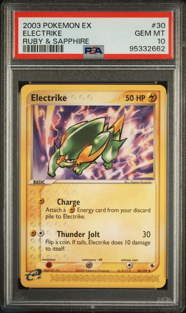 PSA 10 - 2003 Pokemon ex Ruby & Sapphire 30/109 Electrike - POP 3 🔥🔥