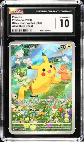 CGC 10 - 2024 Black Star Promo Pikachu SVP088 Adventure Chest FULL ART