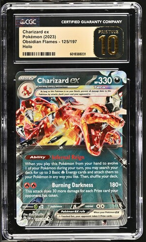 CGC 10 PRISTINE - 2023 Obsidian Flames Charizard ex 125/197 HOLO RARE