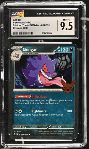 CGC 9.5 - 2024 Trick or Trade Gengar 057/091 COSMOS PIKACHU HALOWEEEN STAMPED