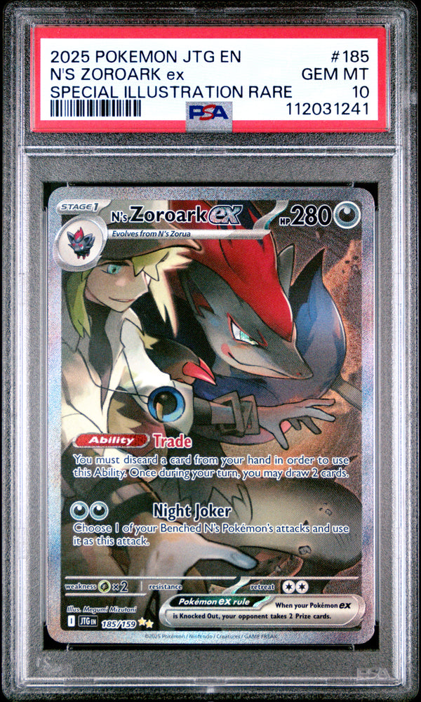 Pokemon N's Zoroark EX Special Illustration Rare 185/159 PSA 10
