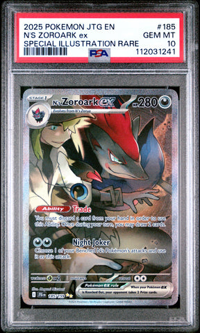 Pokemon N's Zoroark EX Special Illustration Rare 185/159 PSA 10