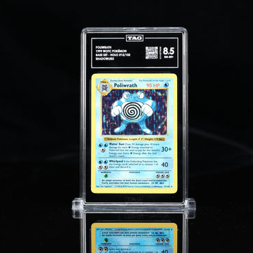Pokemon Poliwrath Shadowless Holo 🔥POP 1 🔥1999 Base Set 13/102 TAG NM/Mint+ 8.5 Pokemon Card