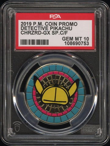 2019 Pokemon Detective Pikachu Exclusive Metal Premium Coin PSA 10