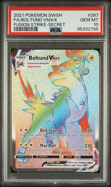 PSA 10 - 2021 SW&SH Fusion Strike Boltund VMax 267/264 RAINBOW SECRET PSA 10 - 2021 SW&SH Fusion Strike Boltund VMax 267/264 RAINBOW SECRET