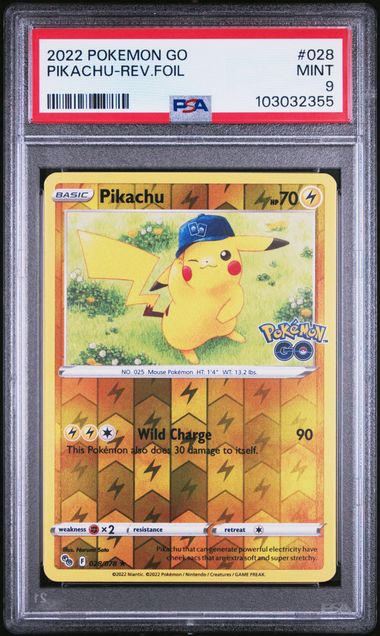PSA 9 - 2022 Sword & Shield Pokemon Go Pikachu 28/78 Reverse Holo Poke PSA 9 - 2022 Sword & Shield Pokemon Go Pikachu 28/78 Reverse Holo Poke