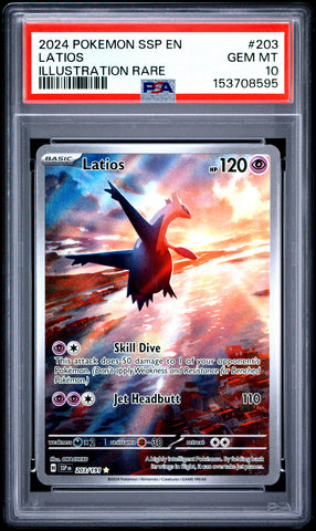 Pokemon Latios Illustration Rare Ssp En Surging Sparks 203/191 PSA 10
