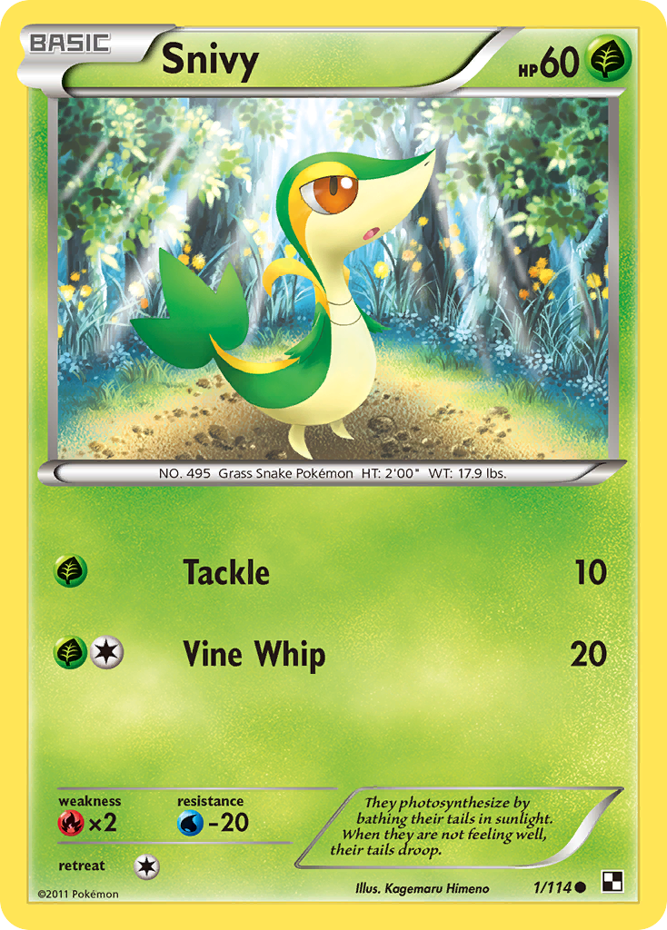Pokemon Black & White Base Set Common Snivy #1