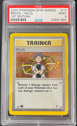 Pokemon Brock Holo 1st Edition Gym Heroes 15/132 PSA 9