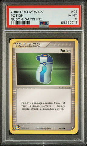 Pokemon Potion 🔥POP 5🔥 2003 EX Ruby & Sapphire Base 91/109 PSA Mint 9