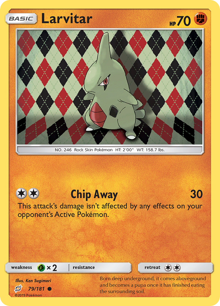 pokemon card larvitar AR 114/108 SV3 Ruler of the Black Flame - Japanese Card Number / Rarity Larvitar (Wisdom of Sea and