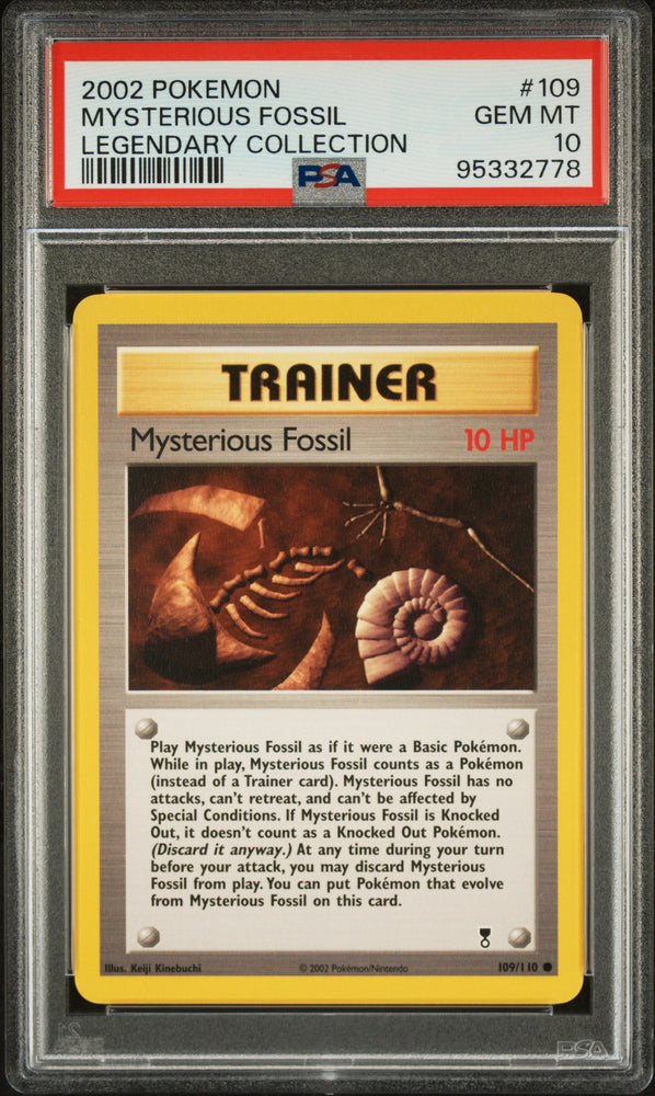 Pokemon Mysterious Fossil 🔥POP 45🔥 2002 Legendary Collection 109/110 PSA 10